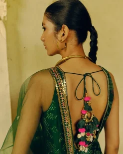 Emerald Green Bandhej Sharara Set