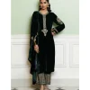 Emerald Green Embroidered Velvet Kurta Set