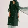 Emerald Green Kota Dori Embroidered Kurta Set