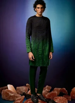 Emerald Ombre Swirl Kurta Set