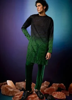 Emerald Ombre Swirl Kurta Set