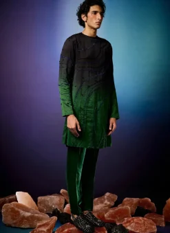 Emerald Ombre Swirl Kurta Set
