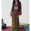 Emerald Orange Royal Paisley Belt Kaftan