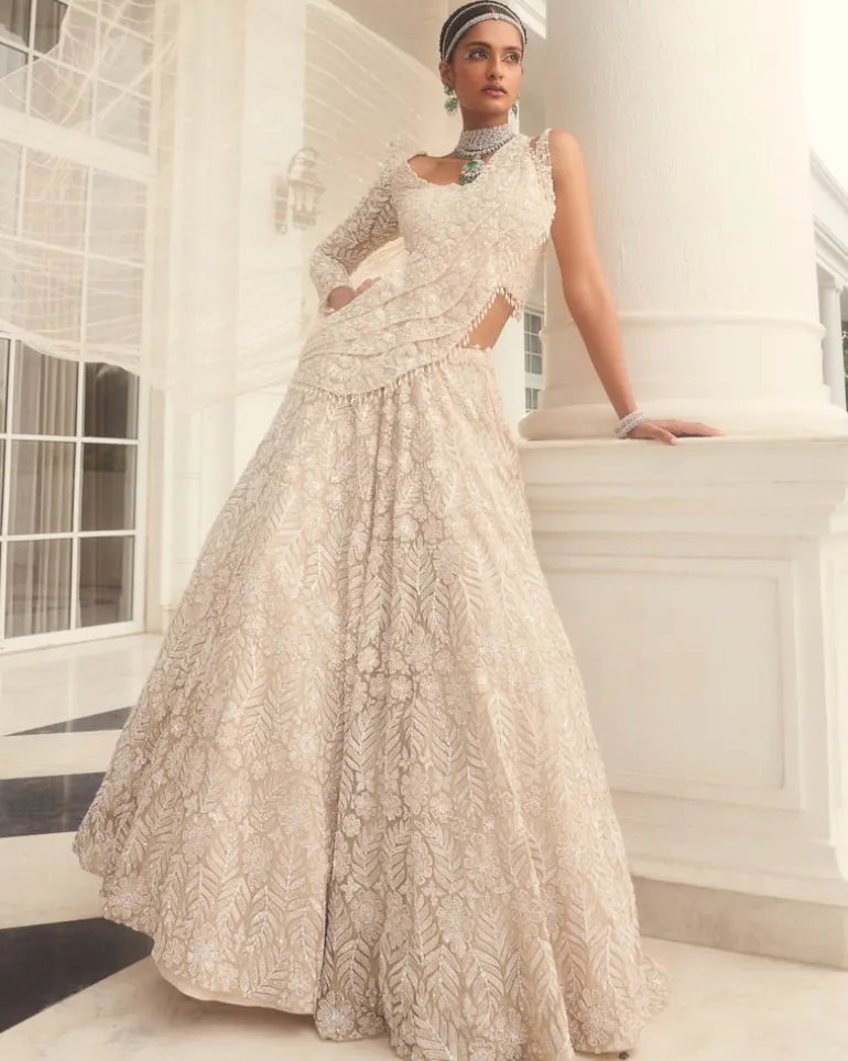 Emma Ivory Embroidered Lehenga Set