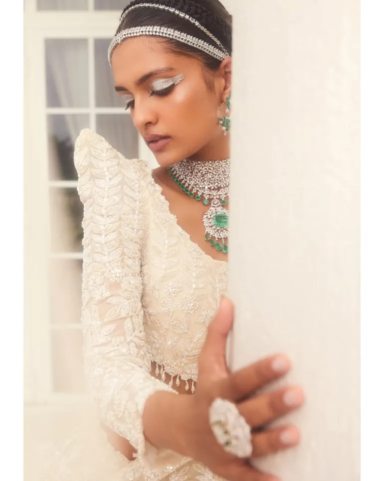 Emma Ivory Embroidered Lehenga Set