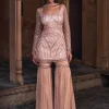 Endote Champagne Gold Embroidered Gharara Set