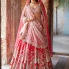 Eris Red Raw Silk Bridal Lehenga