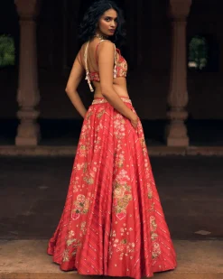 Ethereal Crimson Lehenga Set