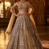 Falaknuma Antique Gold Sequin Lehenga Set