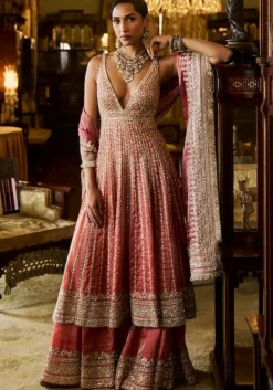 Falaknuma Burnt Orange Gota Patti Sharara Set
