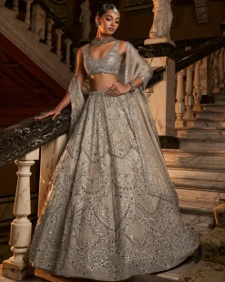 Falaknuma Champagne Chandelier Lehenga Set