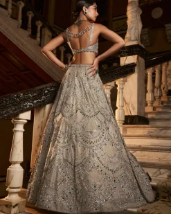 Falaknuma Champagne Chandelier Lehenga Set