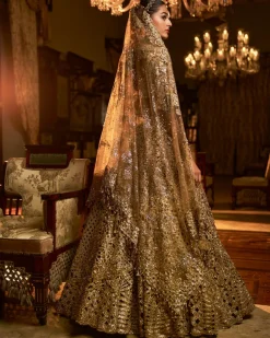 Falaknuma Gold Cut Work Lehenga Set