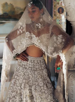 Falaknuma Nude Pearl Cut Work Lehenga Set