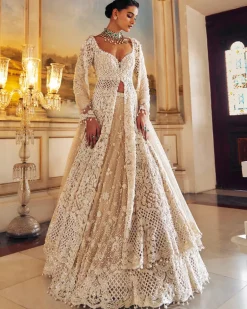 Falaknuma Pearl Jacket Lehenga Set