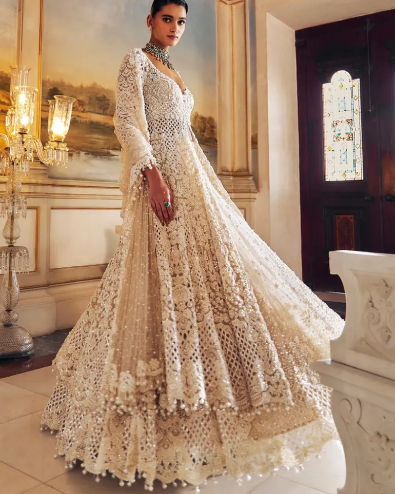 Falaknuma Pearl Jacket Lehenga Set