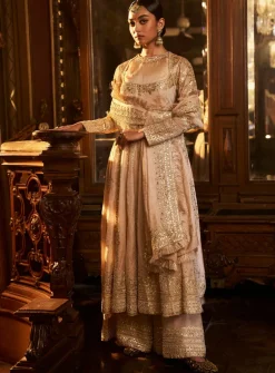 Falaknuma Powder Peach Gota Patti Kurta Set