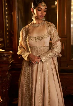 Falaknuma Powder Peach Gota Patti Kurta Set