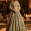 Falaknuma Sage Green Cut Work Lehenga Set