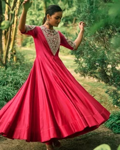 Farasha Pink Anarkali Set