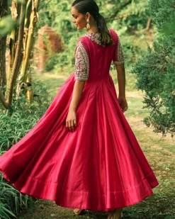 Farasha Pink Anarkali Set