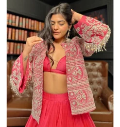 Farasha Pink Jacket Set