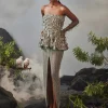 Feather Peplum Skirt Set