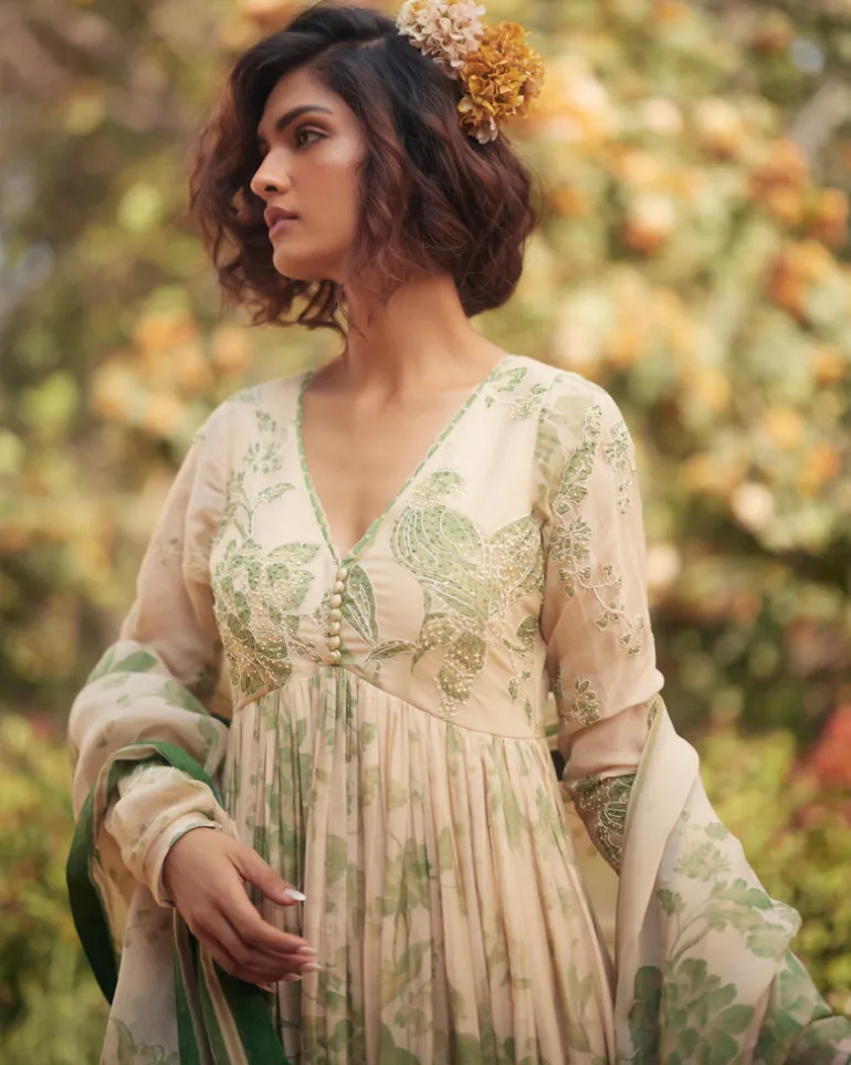 Fern Anarkali Set