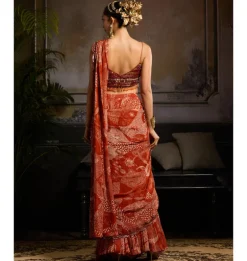 Fiery Autumn Sunset Sari Set