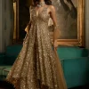 Fiori Antique Gold High-Low Sharara Set