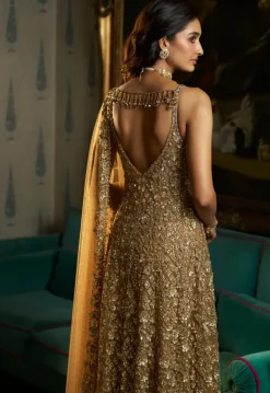Fiori Antique Gold High-Low Sharara Set