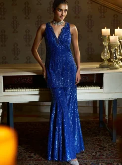 Fiori Electric Blue Sharara Set