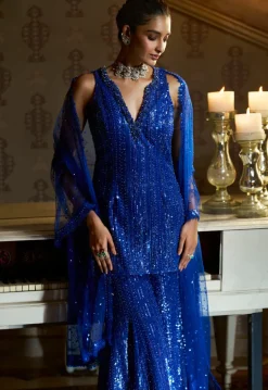 Fiori Electric Blue Sharara Set