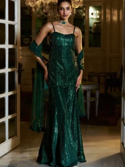 Fiori Emerald Green Sharara Set