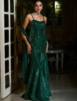Fiori Emerald Green Sharara Set