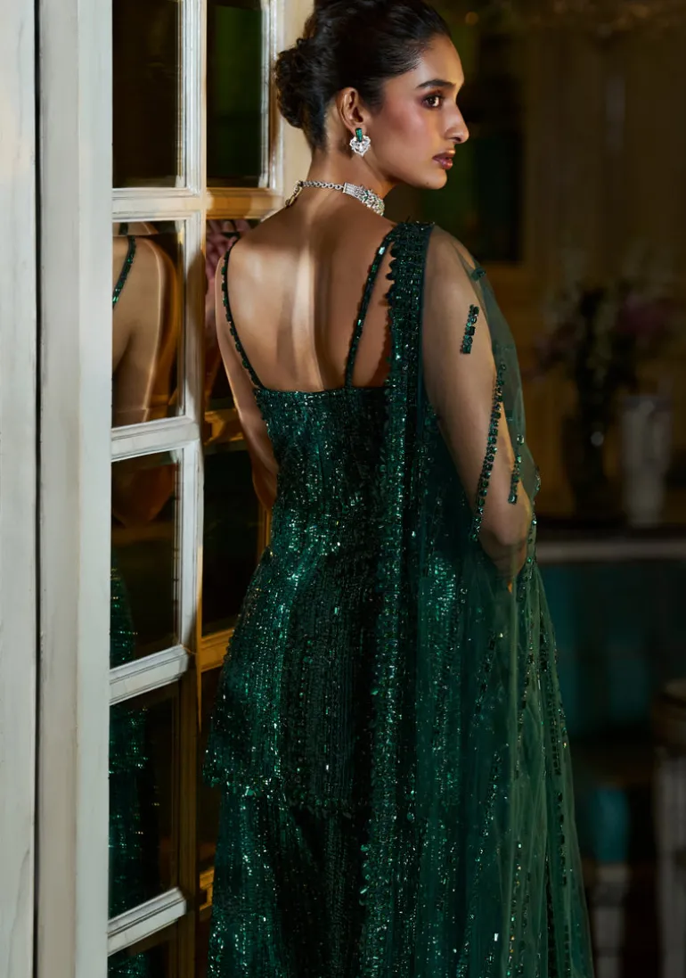 Fiori Emerald Green Sharara Set