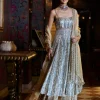 Fiori Gold Silver Crystal Sharara Set