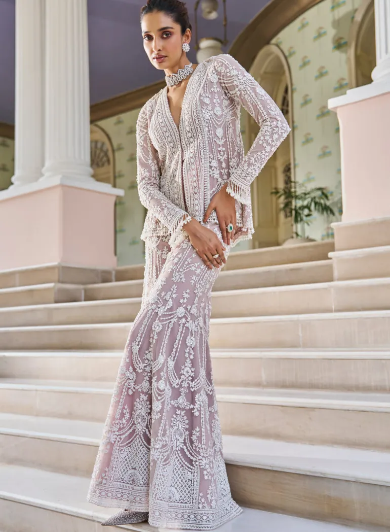 Fiori Mauve Dori Sharara Set