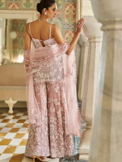 Fiori Mauve Sequin Sharara Set