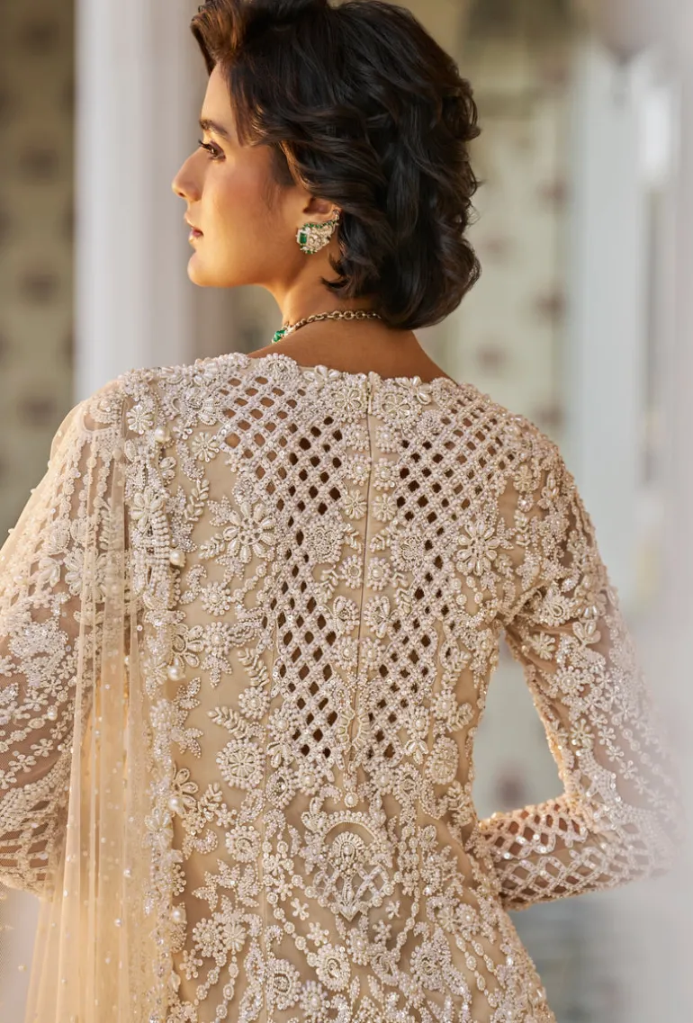 Fiori Nude Pearl Sharara Set