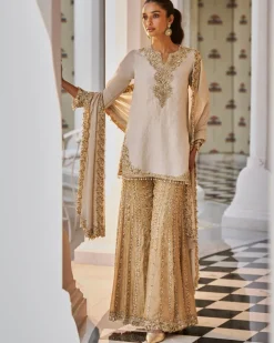 Fiori Silver Gold Sharara Set