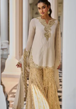 Fiori Silver Gold Sharara Set