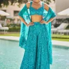 Fiori Turquoise Paisley Sharara Set