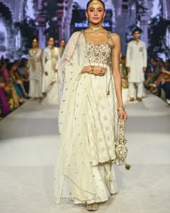 Fiza Strapless Anarkali With Sharara And Dupatta Set