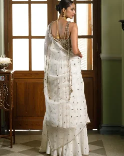 Fiza Strapless Anarkali With Sharara And Dupatta Set