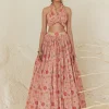 Floral Halter Top And Skirt Set