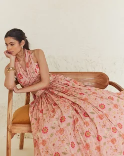 Floral Halter Top And Skirt Set