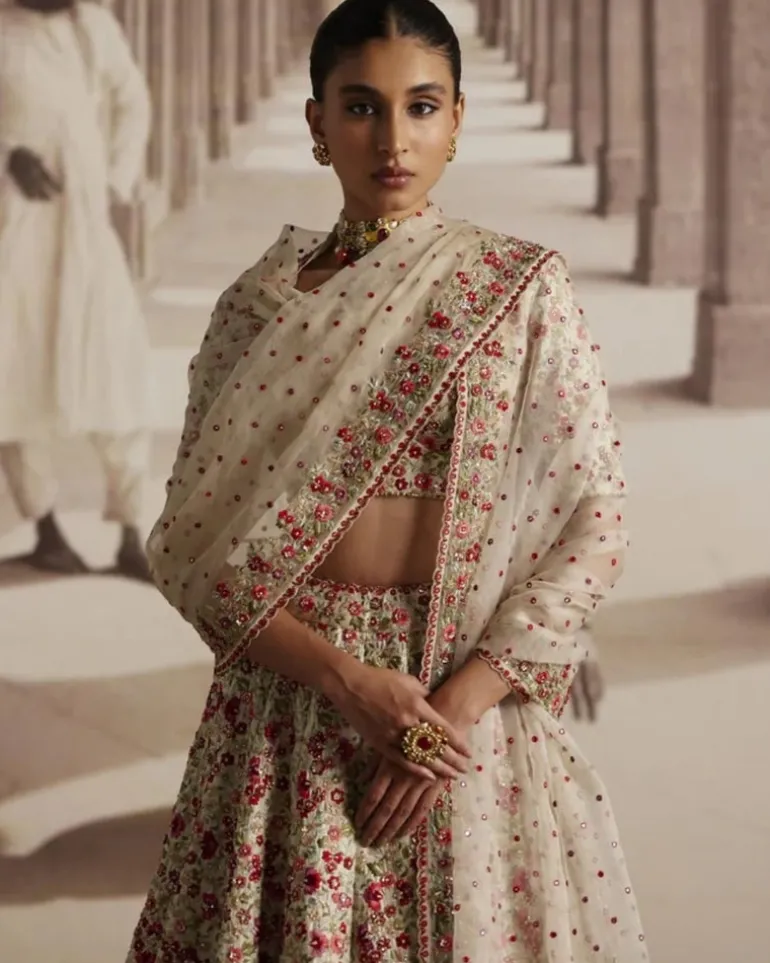 Floral Threadwork Lehenga