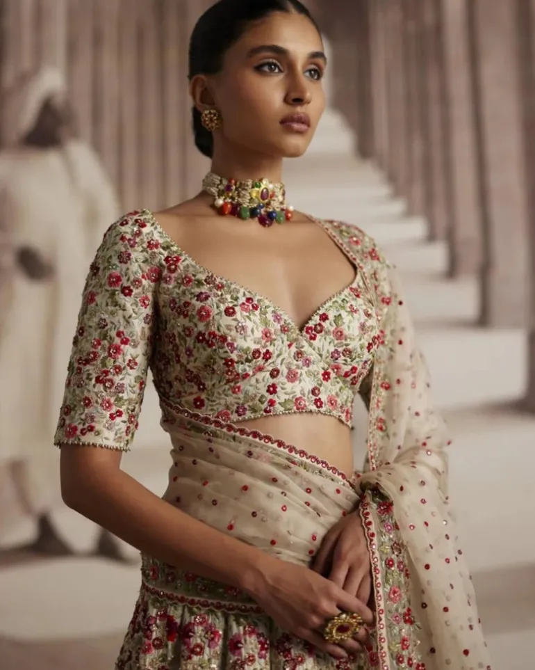 Floral Threadwork Lehenga