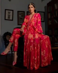 Flourishing Floral Jaal Kaftan Set